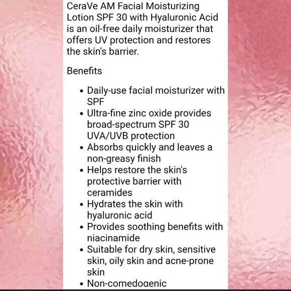 CeraVe a.m. Facial Moisturizer SPF 30 5ML NWOT TRAVEL SIZE 5/$25 Bundled - Picture 2 of 7